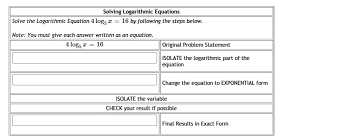 Solving Logarithmic Equations Solve