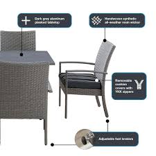 Ove Decors Monaco 7 Piece Dining Set In Dark Grey