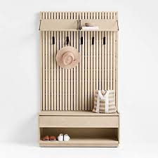 White Oak Mini Wall Mounted Coat Rack