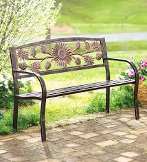 Sunflower Metal Garden Bench Metal