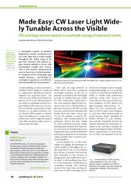 cw laser light widely tunable across