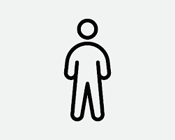 Stick Figure Line Icon Pictogram Plain