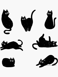 Black Cat Pattern Sticker By