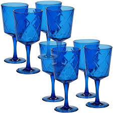13 Oz Cobalt Blue Acrylic Goblet Glass