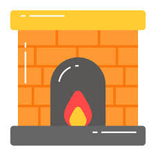 Fireplace Icon Design Isolated On White