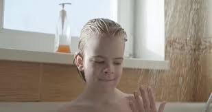 Happy Kid Enjoying Bath Time Being