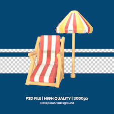 Premium Psd 3d Icon Beach Chair