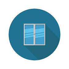 White Rectangle Window Icon Flat Style