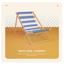 3d Icon Beach Chair Illusstration On