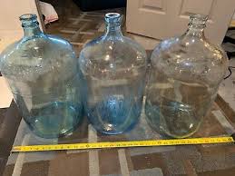 3 Vintage 5 Gallon Glass Jugs One Says