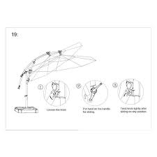 Led Round Offset Outdoor Patio Umbrella