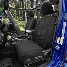 Fh Group Neoprene Waterproof 47 In X 1 In X 23 In Custom Fit Seat Covers For 2018 2021 Jeep Wrangler Jl 4dr Full Set Black