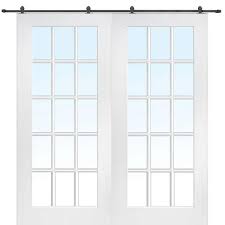 15 Lite Clear Double Sliding Barn Door