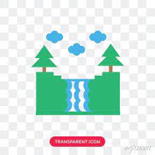 Waterfall Vector Icon Isolated On