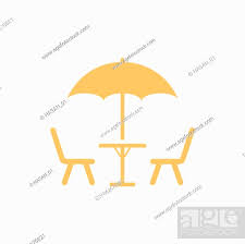 Umbrella Table Sea Logo Vector Icon