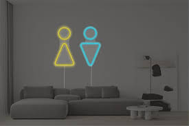 Wc Logo Neon Sign Him And Her Wall