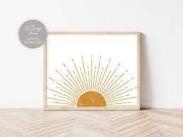 Boho Wall Decor Minimalist Sun Wall Art