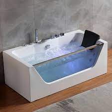 Rectangular Alcove Whirlpool Bathtub