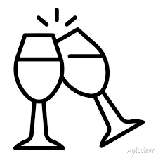 Cheers Glass Wine Icon Outline Cheers