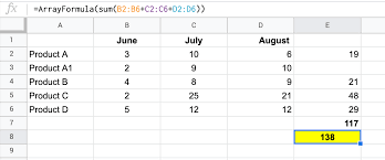 Google Sheets Arrayformula With