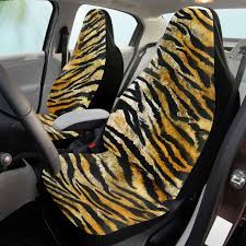 Tiger Stripe Car Seat Covers Orange