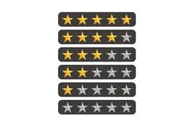 Five Gold Star Rating Symbols Icon