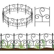 Decorative 16 5 In H X 10 5 Ft L Metal Garden Fence Panels No Dig Fencing Animal Barrier Boarder Rustproof 10 Pack