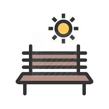 Bench In Park Line Filled Icon Iconbunny