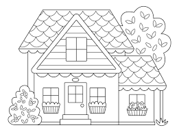 Vector Black And White Country House