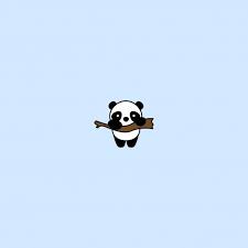 Cute Panda On A Branch Cartoon Icon