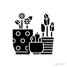 Flower Planters Black Glyph Icon