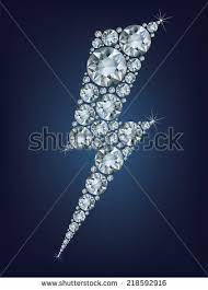 Lightning Icon Made Diamonds Stock