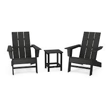 Black Plastic Outdoor Adirondack Chair