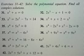 Solve The Polynomial Equation