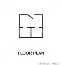 Floor Plan Icon Monochrome Simple