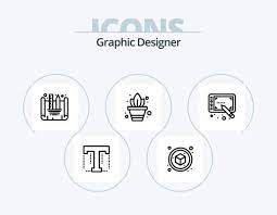 Graphic Designer Line Icon Pack 5 Icon