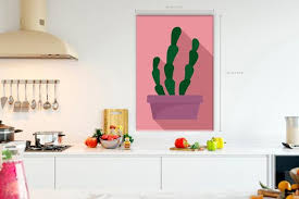 Suculent Cactus Pot Cotton Canvas Art