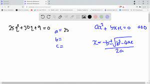 Solve By Using The Quadratic Formula