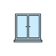 Closed House Window Vector Concept