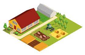 Premium Vector Isometric Rural Farm