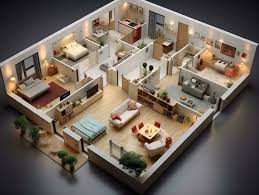 Ai Generated 3d Floor Plan Of An Open