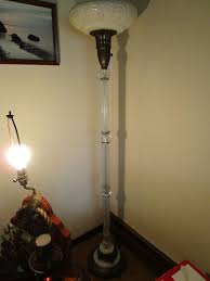 Antique Torchiere Glass Floor Lamp