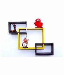 Wooden Multi Color Wall Shelf For Home