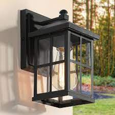 Lnc Frosted Black Outdoor Sconce For