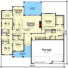 American Ranch Plan With Pocket Office