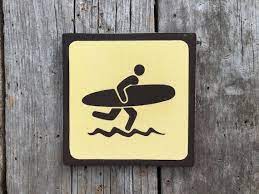 Surfing Icon Sign Handmade Screen