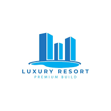 Luxury Resort Logo With Swimming Pool