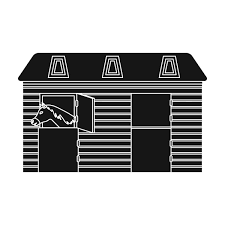 Horse Stable Icon In Cartoon Style