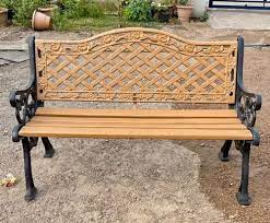 2 Seater Cast Iron Bench With Wooden Seat