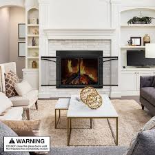 Uniflame Gerri Black Cabinet Style Fireplace Doors With Smoke Tempered Glass Medium